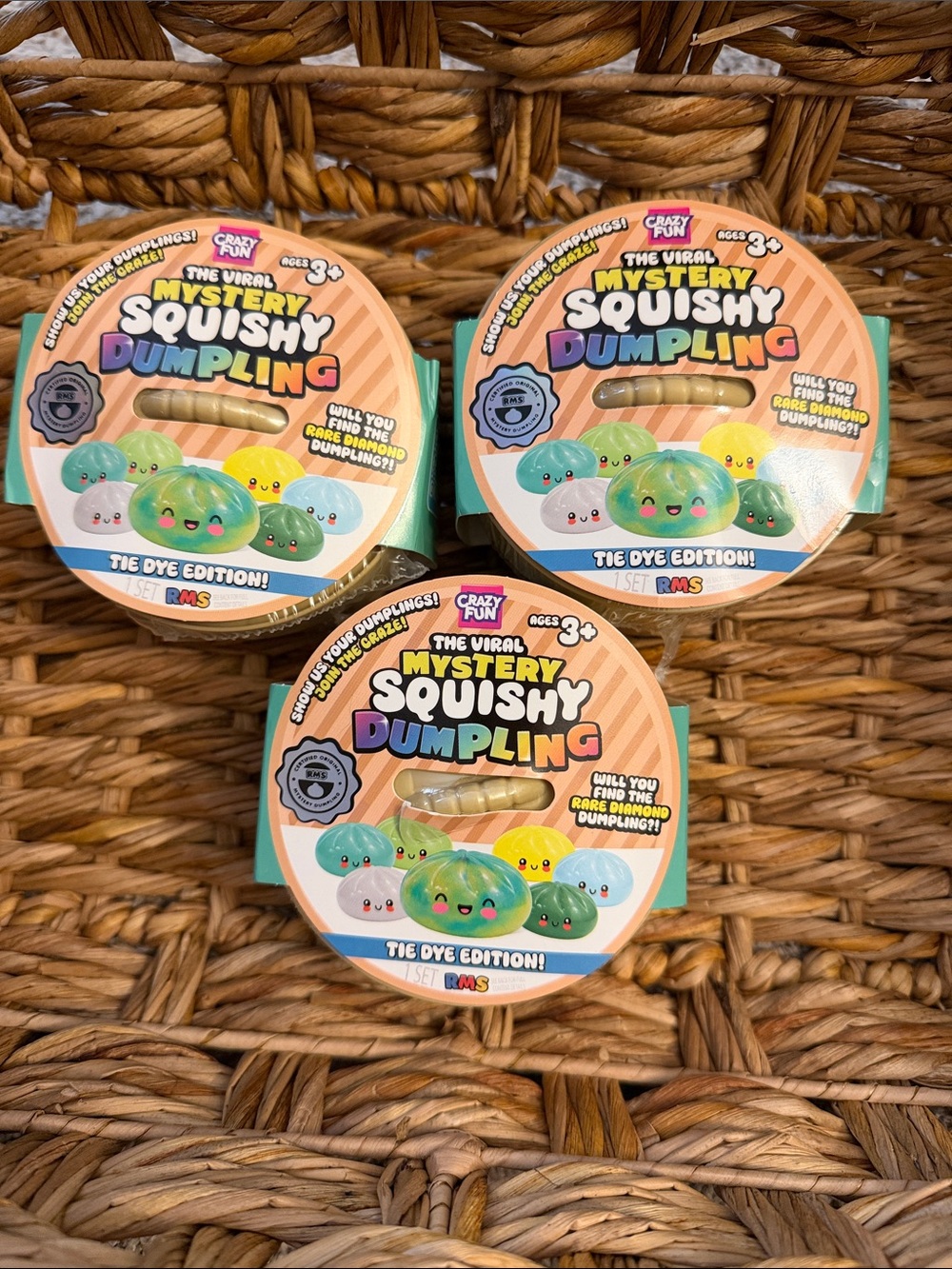 Mystery Squishy Dumpling Tie Dye Edition - Lot of 3 Walmart